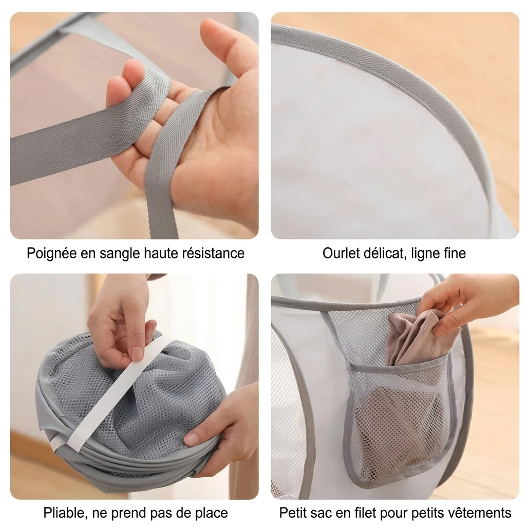 Panier à linge en tissu pliable