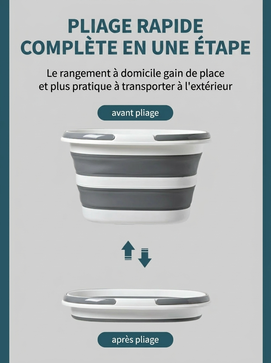Panier à linge plastique pliable