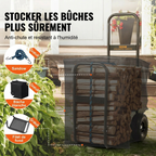 Panier à buche roulettes