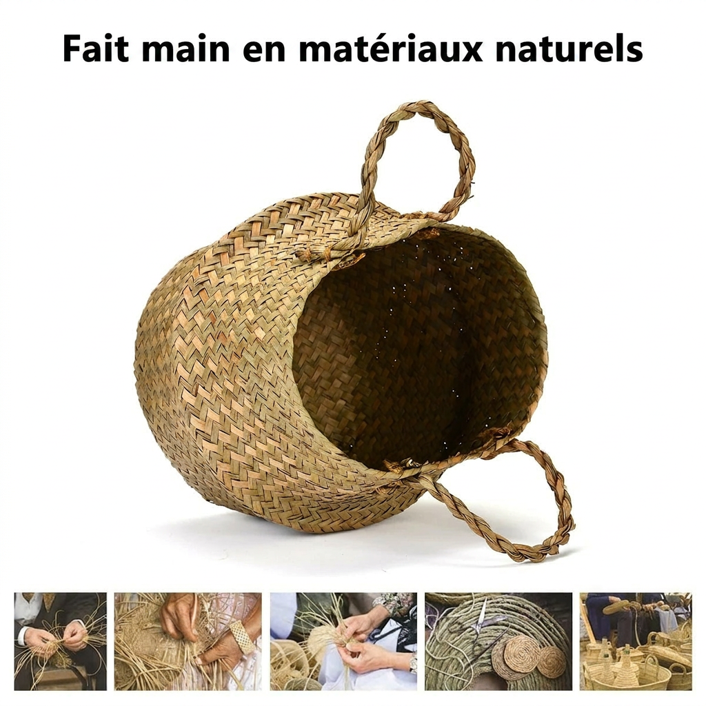 Panier à linge sale en osier