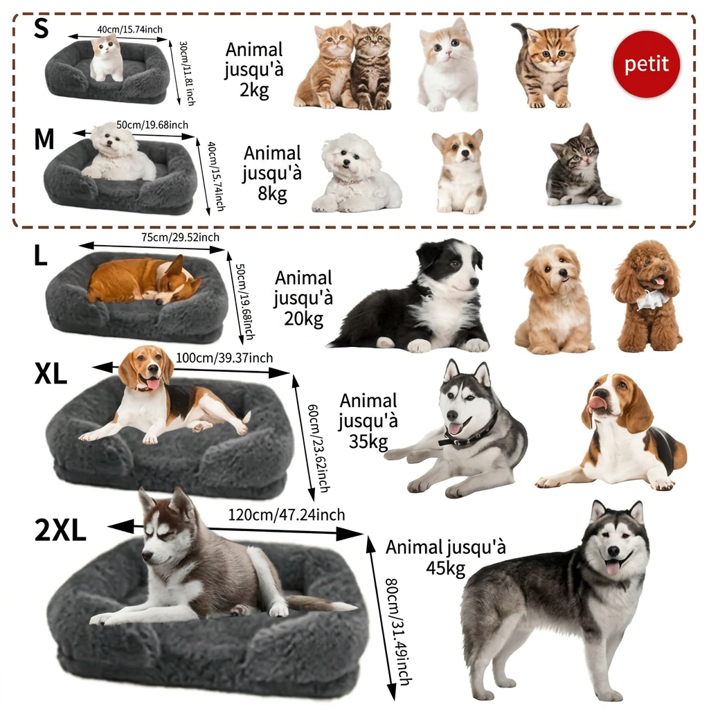 Panier pour chien anti stress déhoussable