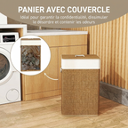 Panier à linge en bambou avec couvercle