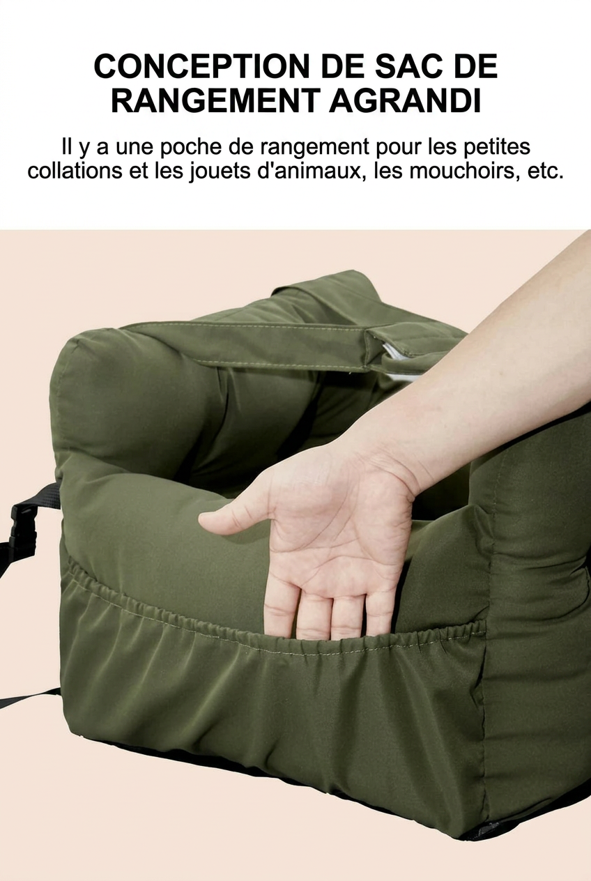 Panier pour chien dans voiture siège arrière