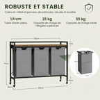 Meuble panier à linge coulissant