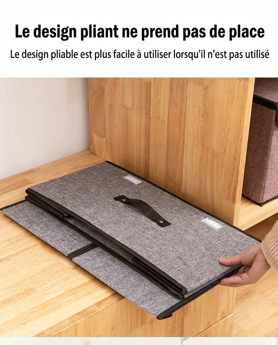 Grand panier de rangement avec couvercle
