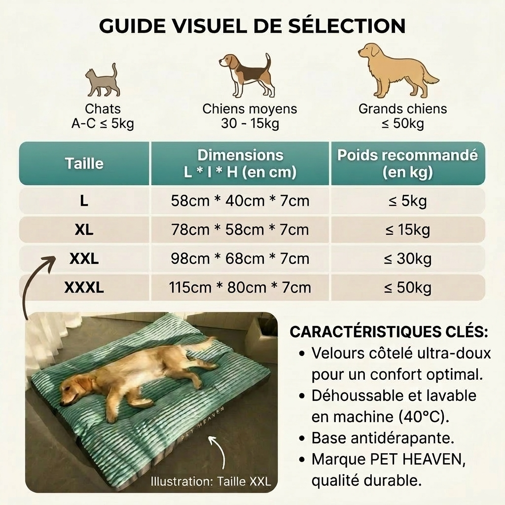 Panier pour grand chien déhoussable