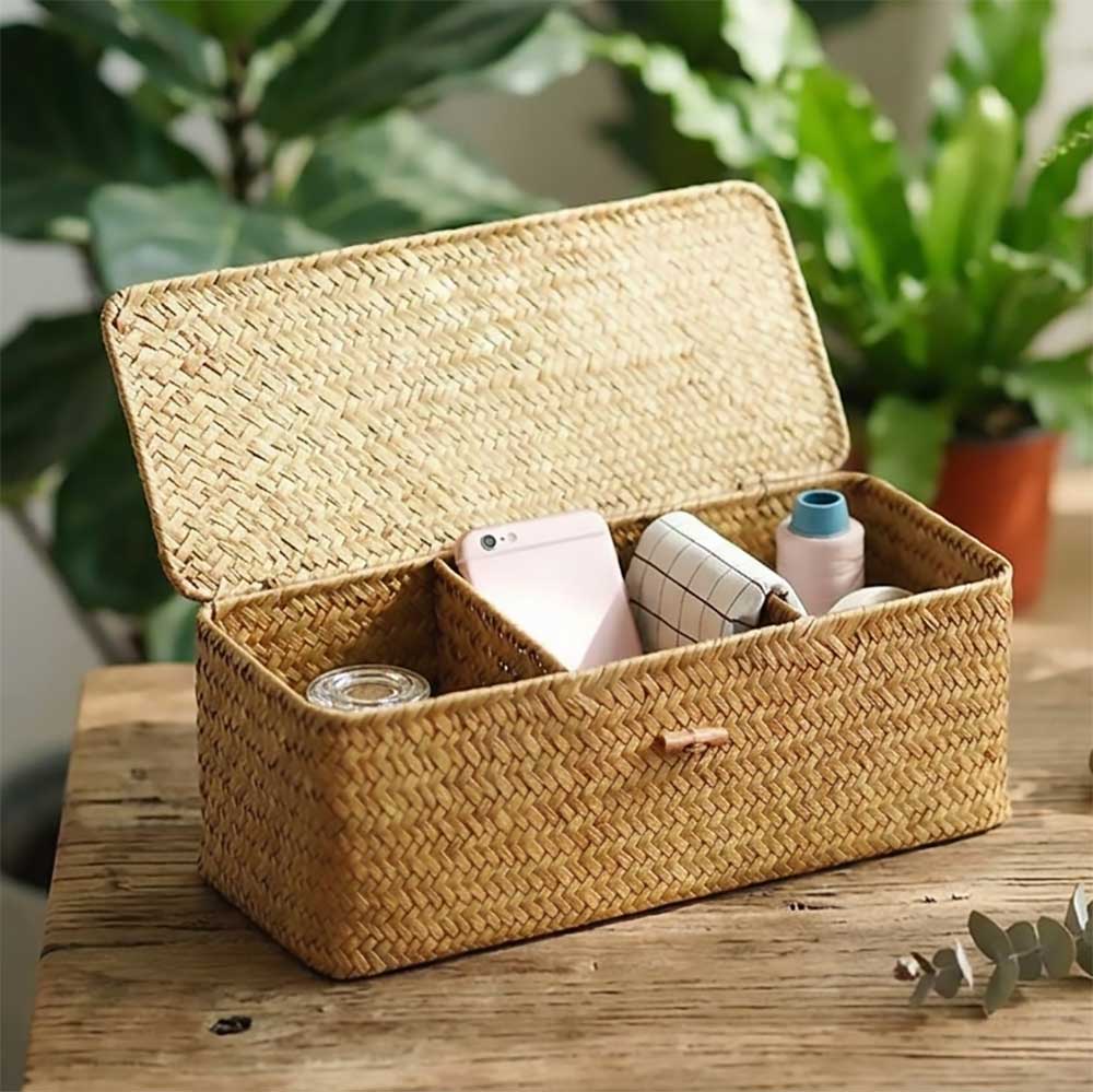 Petit panier de rangement avec couvercle