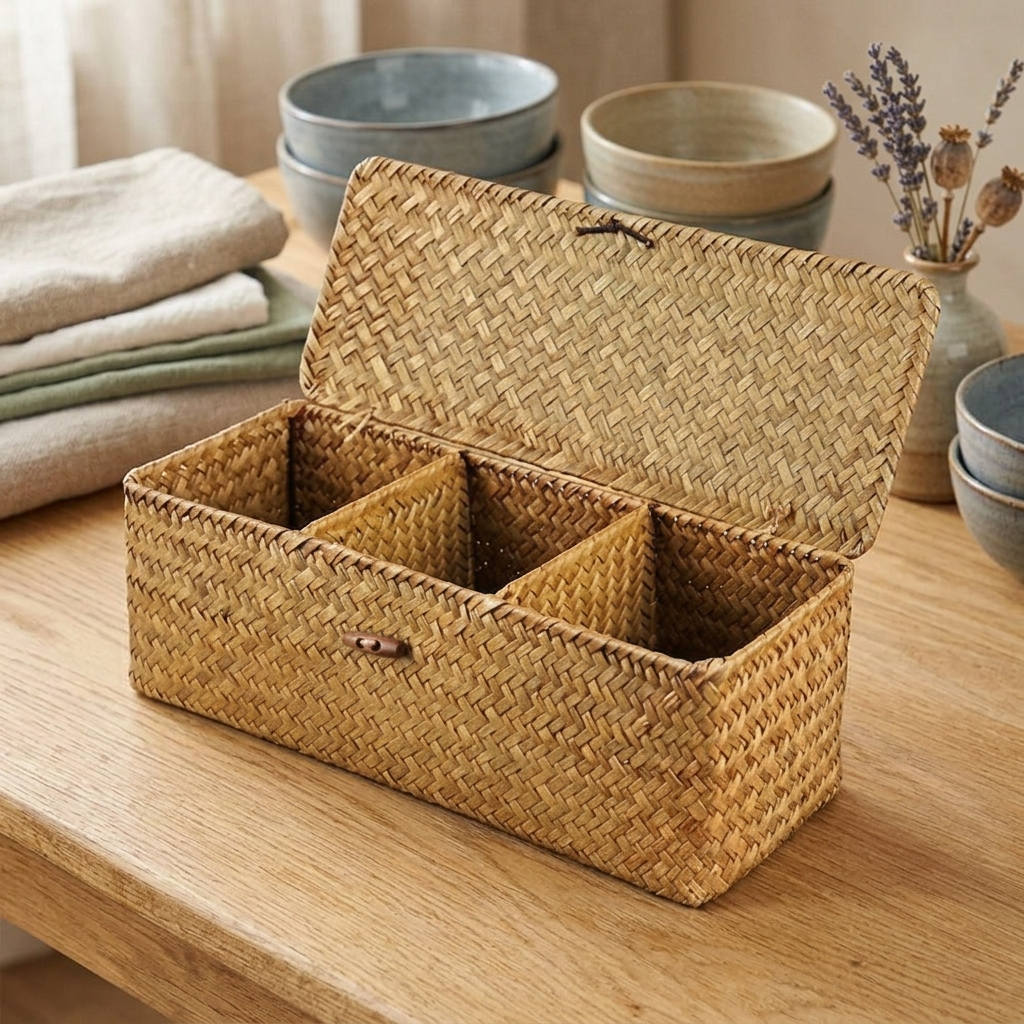 Petit panier de rangement avec couvercle
