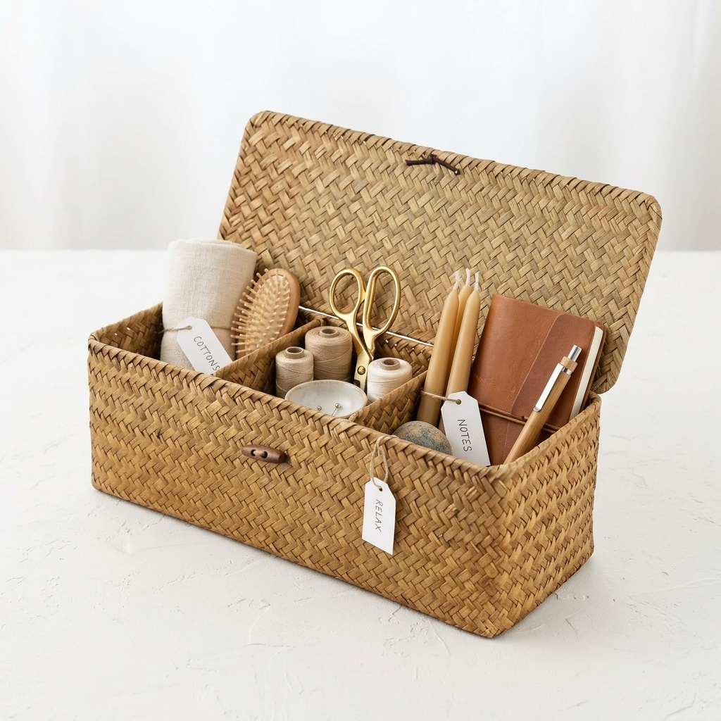 Petit panier de rangement avec couvercle