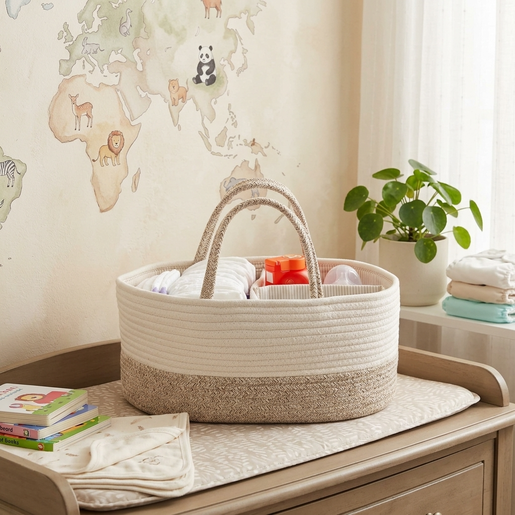 Panier de rangement pour bébé et table à langer
