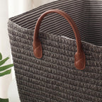 Panier de rangement effet osier gris