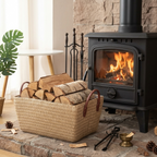 Grand panier effet osier pour bois