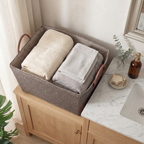 Panier de rangement effet osier gris